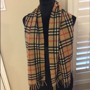 Classic vintage Burberry cashmere scarf.